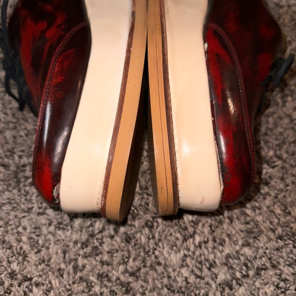 Jeffrey Campbell Handmade Ibiza Last platform leather maroon shoes lace up 9 - Picture 8 of 13